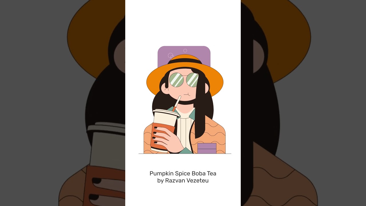 Pumpkin Spice Boba | Animated Illustration | SVGator
