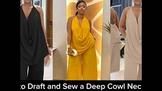 How To Make a Deep Cowl Neck Top with Low Back and Spaghetti Straps | DIY Sewing Tutorial
