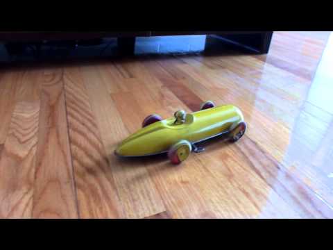 RARE ANTIQUE MARX PROTOTYPE BOAT TAIL RACER MECHANICAL TIN WIND UP TOY CAR