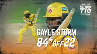 Gayle storm in Abu Dhabi T10 I 84* off 22 balls I 12 balls T10 Fifty I Day 6 I Team Abu Dhabi