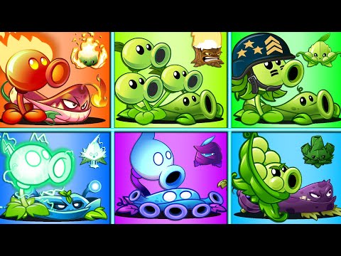 Random 6 Team PEA & MINT & VINE Battlez - Who Will Win? - PvZ 2 Team Plant vs Team Plant
