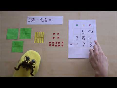 Erklärvideo: Schriftliche Subtraktion mit Mathe-Flip Version 1: Abziehen mit Entbündeln