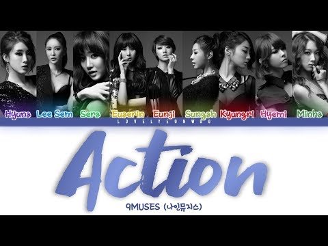 9MUSES / Nine Muses (나인뮤지스) – Action Lyrics (Color Coded Han/Rom/Eng)