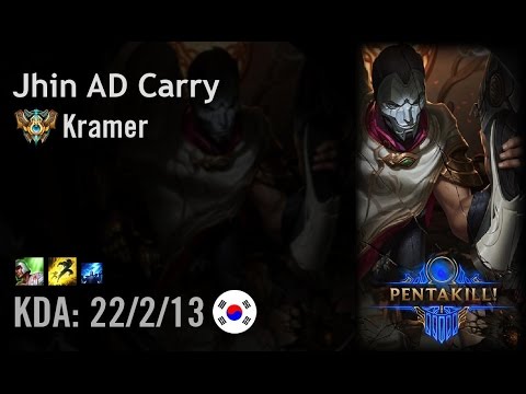 Jhin AD Carry vs Sivir - Kramer - KR Challenger Patch 6.13