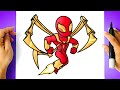 How to DRAW IRON SPIDER MAN - Marvel Super Hero Adventures