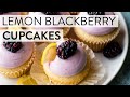 Lemon Cupcakes With Blackberry Cream Cheese Frosting Sally S Baking