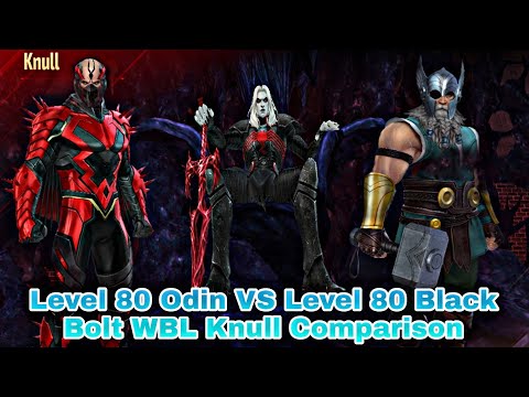 Level 80 Odin VS Level 80 Black Bolt WBL Knull Comparison - Marvel Future Fight