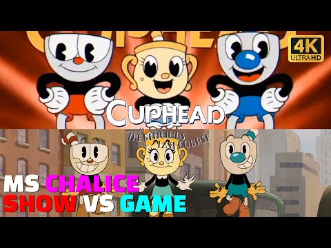 Cuphead DLC MS CHALICE GAME vs MS CHALICE SHOW COMPARISON 4K 60FPS