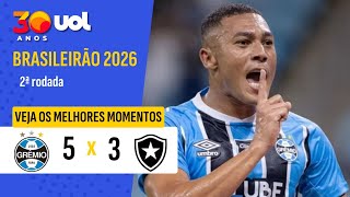 GRÊMIO VIRA SOBRE BOTAFOGO E VENCE JOGO DE 8 GOLS COM SHOW DE CENTROAVANTE