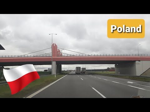 Poland.Road to Warszawa road A2 E30. Lyszkowice -Grodzisk Mazowiecki-Warszawa.Autostrada Wolności.