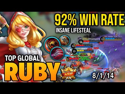 92% WIN RATE | RUBY BEST BUILD 2022 | TOP GLOBAL RUBY GAMEPLAY | MOBILE LEGENDS✓