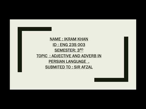 parts Of Speech In Persian Language