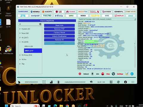 Huawei Y6 Prime 2019 [MRD-LX1F] FRP Remove TSM TOOL PRO  ✅