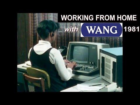 WORKING FROM HOME with WANG COMPUTERS  1981 (telecommuting, remote access, office automation)