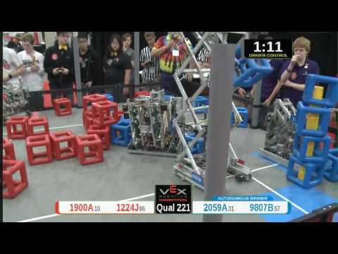 2015 VRC Tech Q221 - 1900A 1224J vs 2059A 9807B - 36 to 65 - VEX Worlds 2015 - Technology Division