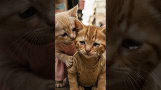 poor cat didn't have any ice cream so her rich friends laughed at her 😭#tinkucat #cat #trending #ai