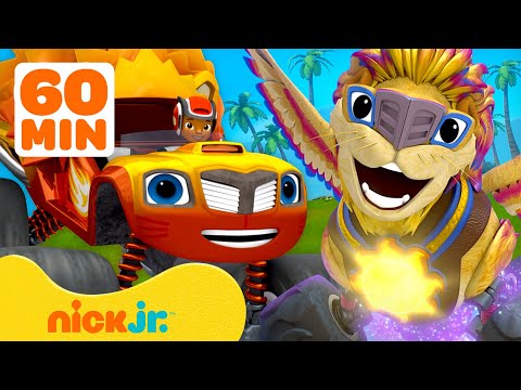 Capa de Blaze and the Monster Machines | 60 MINUTOS dos Resgates e Missões Mais Incríveis com Animais! 🐬