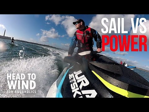 Sail vs Power - Foiling Challenge - Head to Wind - Waszp Vs Wakeboard and Jetski