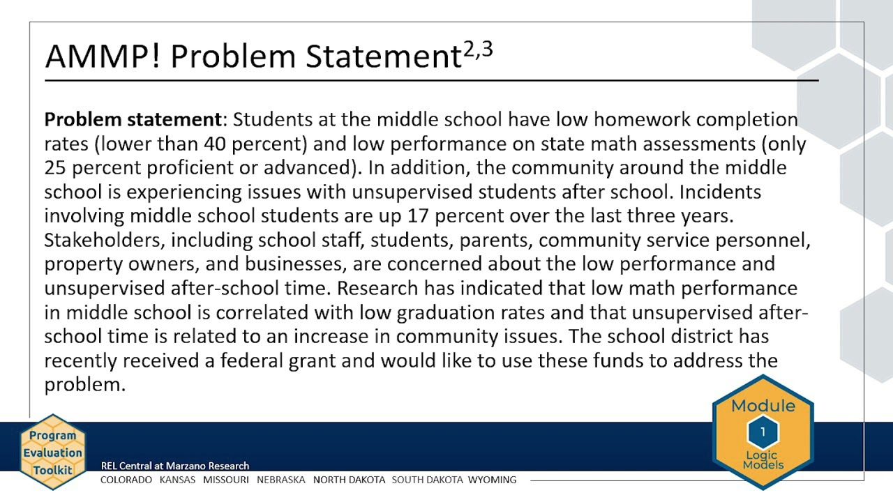 Module 1, Chapter 2: The Problem Statement (REL Central)