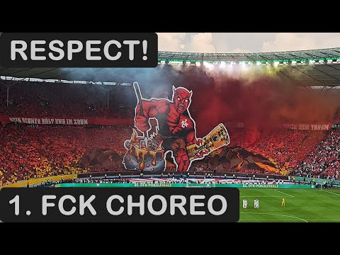 DFB Pokal Finale - Choreo der Fans von 1. FC Kaiserslautern - im Spiel vs. Bayer 04 [DFB Pokal 2024]