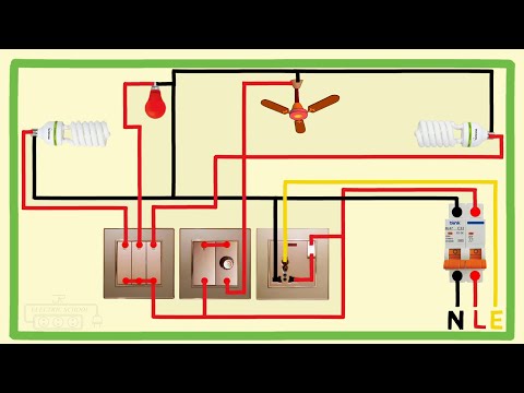 Electrical house wiring 4 gang switch connection