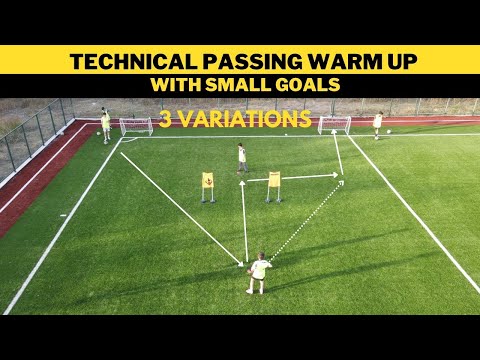 Technical Passing Warm Up with Small Goals | 3 Variations | Football/Soccer Drills thumbnail
