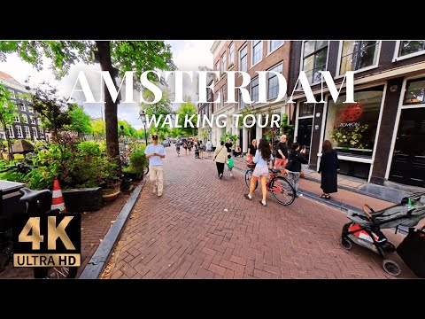 Amsterdam Walking Tour 4K | Relaxing City Walk with Jazz Ambience & History Facts
