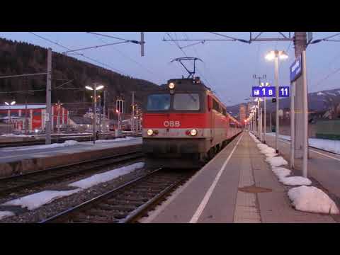 ÖBB 1142 627 mit EC 159 Ersatzzug in Mürzzuschlag am 16.2.2019