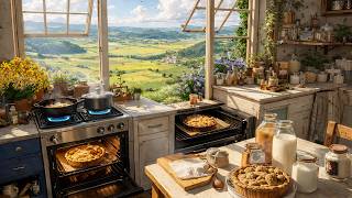 Cozy Spring Kitchen Baking Ambience 🌿 Peaceful Countryside View & Gentle Nature 