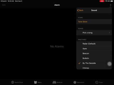 iPad set alarm on clock