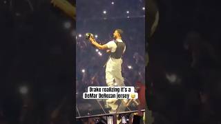 Drake threw DeMar’s jersey on the ground 😬😭 (via thejchan16/IG)