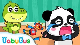 Baby Panda Kiki Crying in Kindergarten | Play with Toy Robot | Animation &amp; Kids Songs | BabyBus