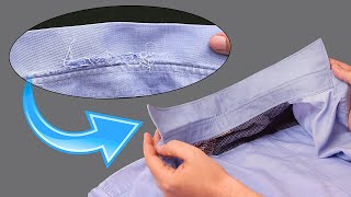 How to fix the worn shirt collar in 5 minutes - a sewing trick!