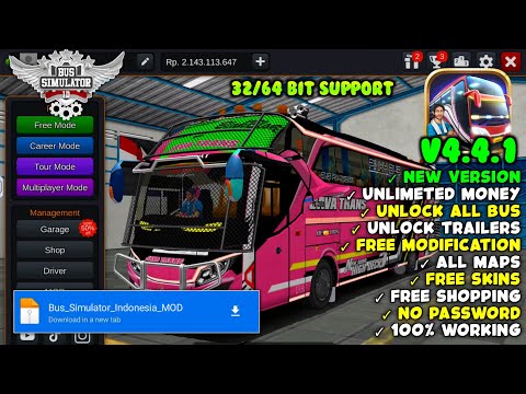 BUSSID | Bus Simulator Indonesia MOD APK v4.4.1 | Unlimited Money | Unlock All Bus, Drivers & Maps