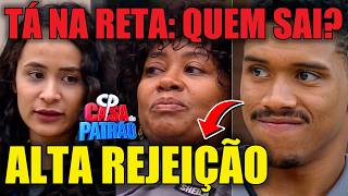 🔴ENQUETE TÁ NA RETA CASA DO PATRÃO QUEM SAI: SHEILA, TIAGO OU LUIZA? RESULTADO PORCENTAGEM AGORA