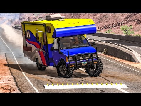 Spike Strip High Speed Crashes #26 - BeamNG Drive