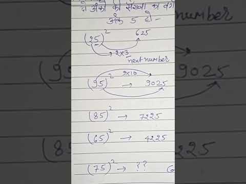 How to find square of 2 digits number when last digit is 5 #shorts #shortsfeed #maths #mathstricks