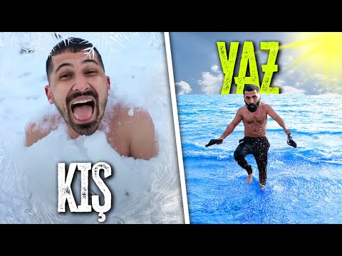 24 SAATTE 4 MEVSİM YAŞADIK | YAZ VS KIŞ KAMPI