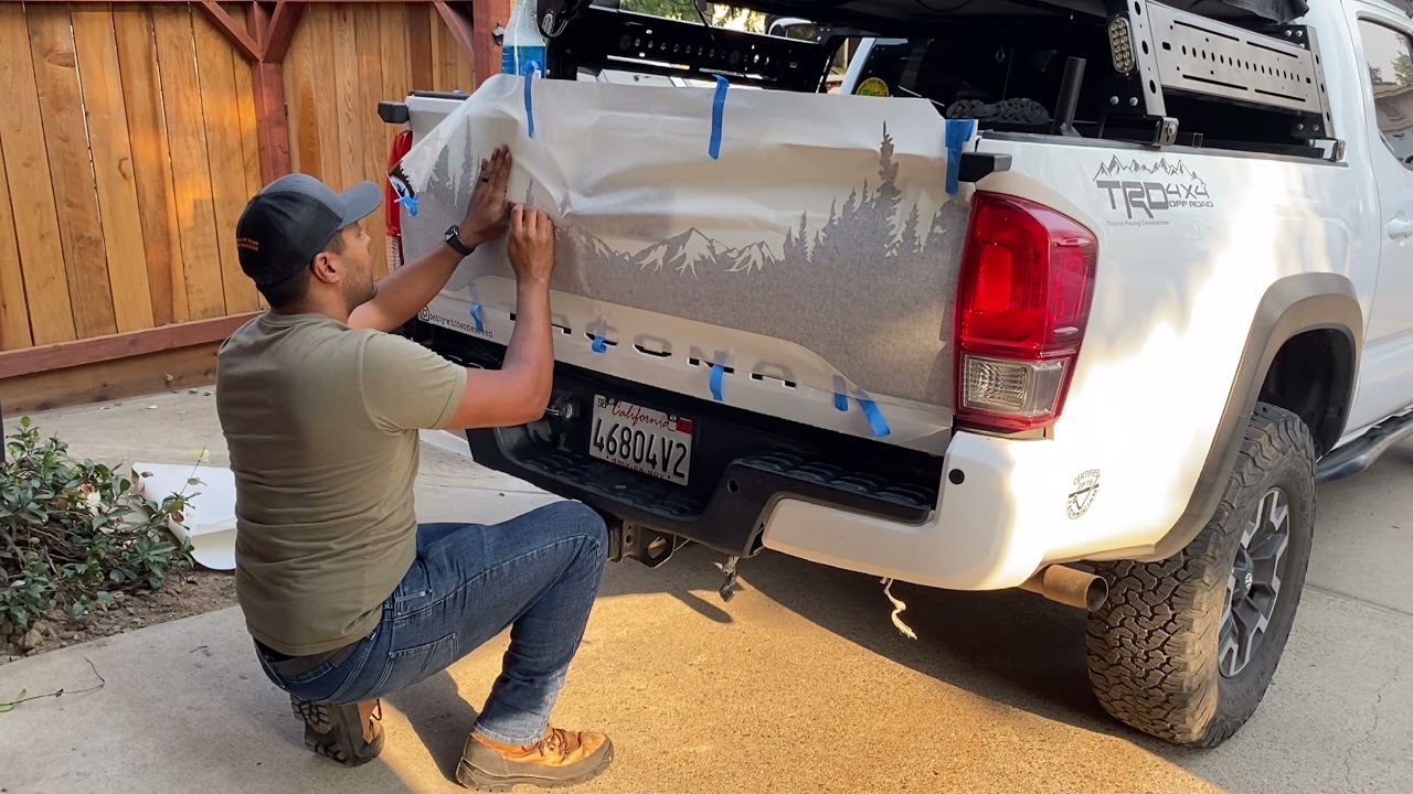 ToyoDecal 3rd Gen Tailgate Mountain Forest Decal Install