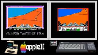 Apple II vs CPC : STUNT CAR RACER (Side by side comparison)