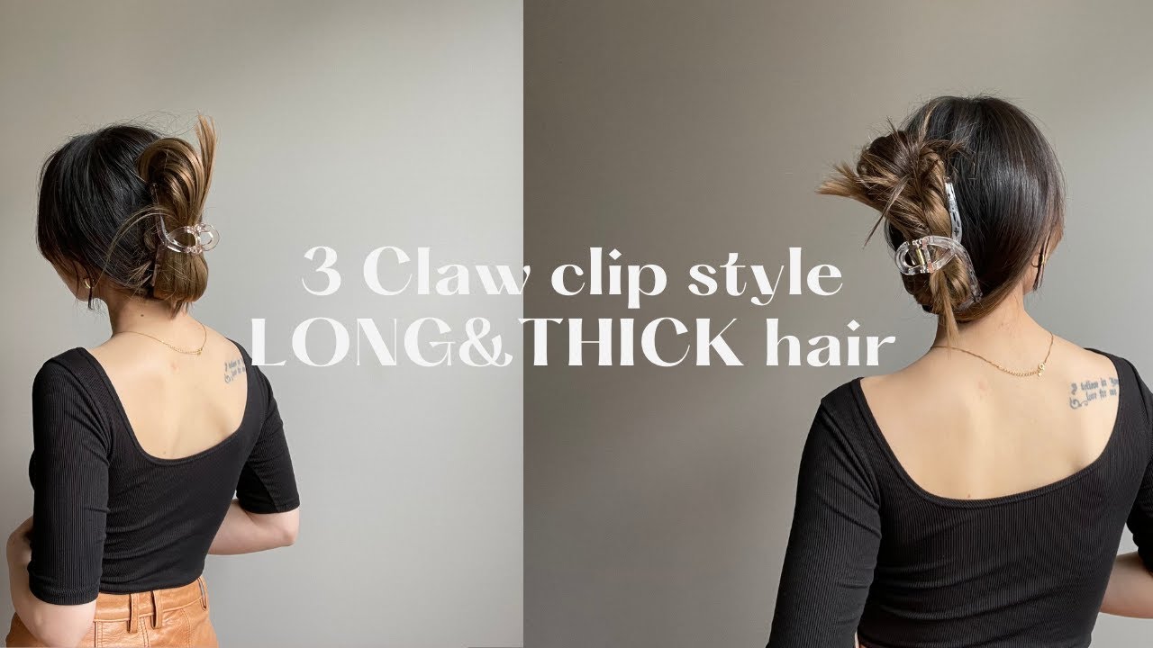 Watch video 3 CLAW CLIP STYLES FOR LONG & THICK HAIR Now 3 CLAW CLIP STYLES FOR LONG & THICK HAIR
