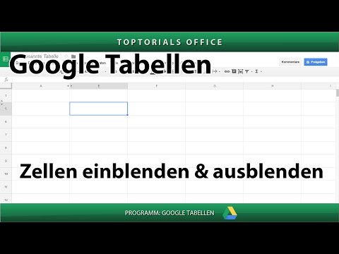 Zeilen und Spalten ausblenden / verstecken oder einblenden ( Google Tabellen / Spreadsheets )