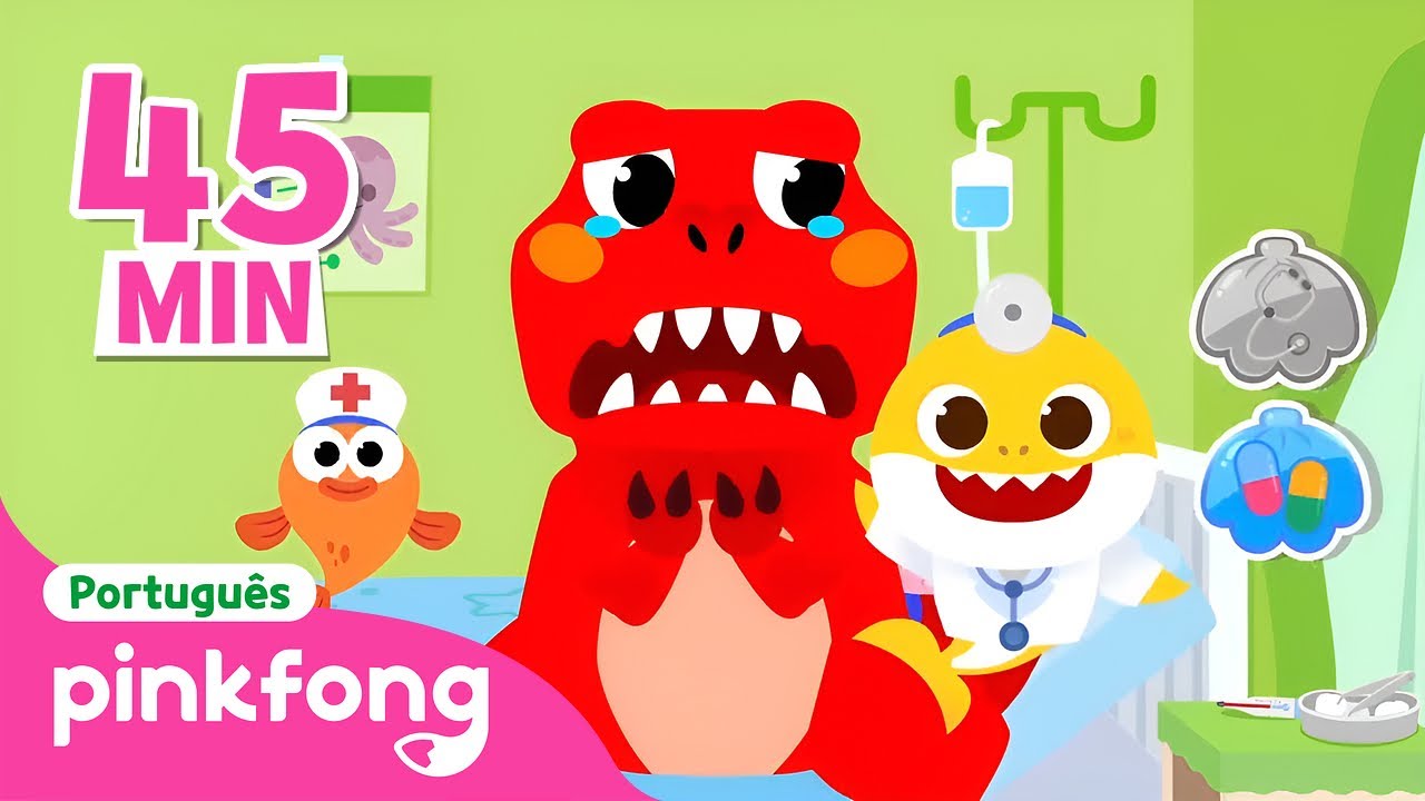 Rawr! T-Rex está no Hospital❗| Dinossauro | + Completo |Pinkfong, Bebê Tubarão!Canções para Crianças
