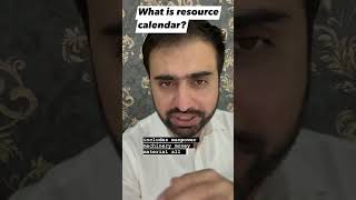What is resource calendar in #PMP