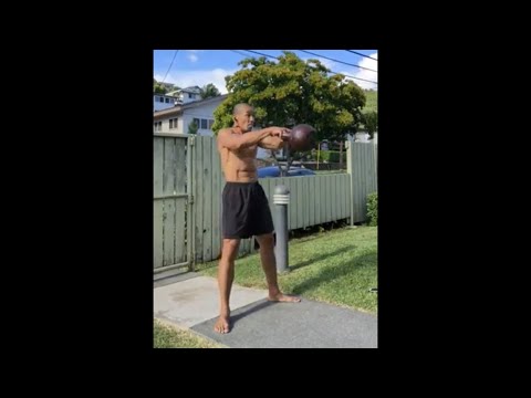 Day 83 Home Workout in Hawaii - 32 kg. Kettlebell Swings and Push Ups - August 1, 2020 4:40 pm