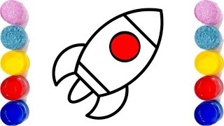 How to Draw a Rocket Ship | Easy Step-by-Step Tutorial | Kids Drawing and Coloring