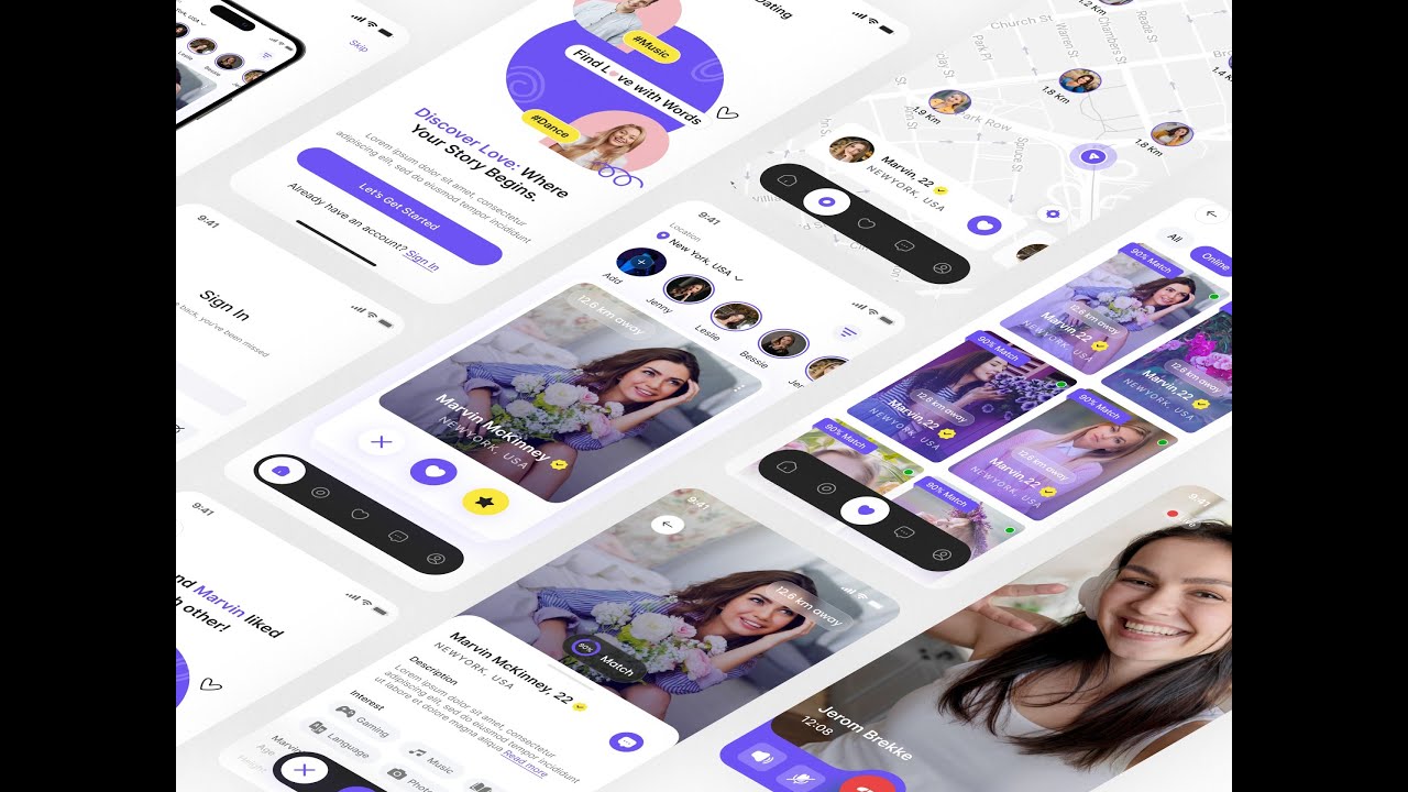 Dating App UI Design | Dating App Figma Design | Mobile App | UI UX Design | Dating App Figma UI UX
