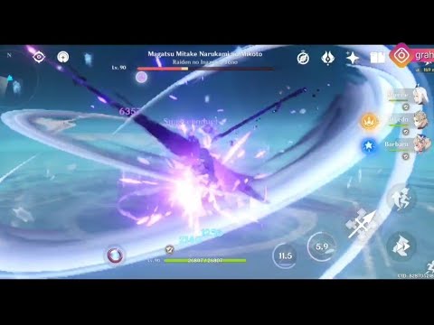 Genshin Impact - F2p Friendly Team 10 Minutes Defeat Magatsu Mitake Narukami No Mikoto (Boss fight)