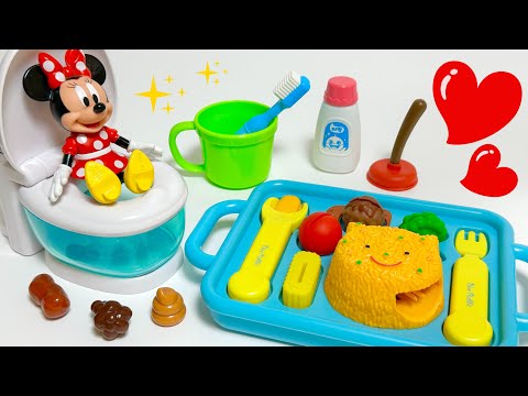 [🌟Toy ASMR🌟] 💩Minnie Mouse Potty training Toy & Eating ASMR | Satisfying Toy Unboxing ASMR