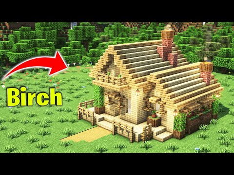 How to Build a Wooden Birch House - Minecraft Tutorial
